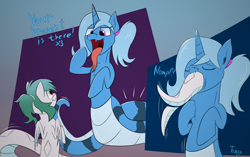 Size: 5000x3140 | Tagged: safe, artist:triksa, oc, oc only, oc:biru, oc:triksa, lamia, original species, abstract background, alternate hairstyle, clothes, esophagus, eyes closed, fetish, hoodie, mawshot, nom, not trixie, open mouth, tail sticking out, taste buds, throat bulge, tongue out, uvula, vore, willing vore