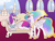 Size: 1458x1115 | Tagged: safe, artist:pearl123_art, princess celestia, queen novo, alicorn, hippogriff, pony, fanfic:the lost element, g4, my little pony: the movie, blushing, castle, celestia is not amused, cloud, couch, dreamworks face, duo, duo female, embarrassed, fanfic art, female, fiery mane, frown, jewelry, journal, looking at each other, mare, not daybreaker, open mouth, open smile, paper, regalia, sin of wrath, smiling, teasing, unamused