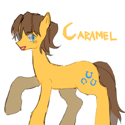 Size: 1024x1024 | Tagged: safe, artist:t-0-rtured, caramel, earth pony, pony, g4, doodle, looking at you, male, smiling, solo, stallion