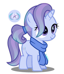 Size: 1024x1192 | Tagged: safe, artist:amicasecretuwu, oc, oc only, pony, unicorn, clothes, female, filly, magical lesbian spawn, offspring, parent:starlight glimmer, parent:trixie, parents:startrix, scarf, simple background, solo, transparent background