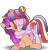 Size: 1221x1263 | Tagged: safe, artist:amicasecretuwu, oc, oc only, oc:sunitly, oc:twinkle kitty, alicorn, hybrid, pony, female, hug, magical lesbian spawn, mare, offspring, parent:capper dapperpaws, parent:sunset shimmer, parent:twilight sparkle, parents:sunsetsparkle, simple background, transparent background