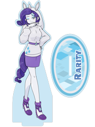 Size: 1668x2224 | Tagged: safe, alternate version, artist:batipin, part of a set, rarity, equestria girls, g4, clothes, female, hoodie, multiple variants, one eye closed, rarity peplum dress, simple background, solo, transparent background, wink