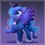 Size: 2000x2000 | Tagged: safe, artist:splashofsweet, princess luna, alicorn, pony, g4, blushing, chest fluff, crown, cute, ethereal mane, ethereal tail, female, high res, hoof shoes, jewelry, lunabetes, mare, peytral, princess shoes, raised hoof, regalia, smiling, solo, spread wings, tail, wings