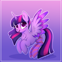 Size: 2000x2000 | Tagged: safe, artist:splashofsweet, twilight sparkle, alicorn, pony, g4, chest fluff, clothes, cute, flying, high res, looking at you, smiling, socks, solo, spread wings, striped socks, twiabetes, twilight sparkle (alicorn), wings