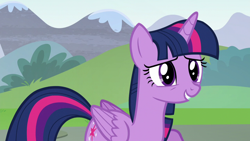 Size: 1280x720 | Tagged: safe, screencap, twilight sparkle, alicorn, pony, g4, season 5, what about discord?, cute, female, folded wings, grin, mare, smiling, solo, twiabetes, twilight sparkle (alicorn), wings