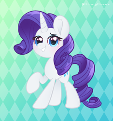 Size: 2480x2647 | Tagged: safe, artist:ninnydraws, rarity, pony, unicorn, g4, abstract background, blushing, cute, female, heart, heart eyes, high res, horn, looking at you, mare, raribetes, smiling, smiling at you, solo, wingding eyes