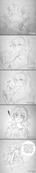 Size: 720x3455 | Tagged: safe, artist:lzjian79, sci-twi, sunset shimmer, twilight sparkle, equestria girls, g4, female, glasses, lesbian, pencil drawing, ship:sci-twishimmer, ship:sunsetsparkle, shipping, sketch, speech bubble, traditional art