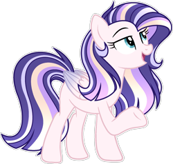 Size: 1653x1573 | Tagged: safe, artist:auroranovasentry, oc, oc only, oc:aria twinkle, pegasus, pony, female, magical lesbian spawn, mare, offspring, parent:fluttershy, parent:twilight sparkle, parents:twishy, simple background, solo, transparent background