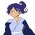 Size: 1280x1280 | Tagged: safe, artist:icicle-niceicle-1517, artist:metaruscarlet, color edit, edit, rarity, human, samurai rarity au, g4, alternate hairstyle, alternate universe, clothes, collaboration, colored, female, humanized, katana, kimono (clothing), robe, samurai, scar, simple background, solo, sword, transparent background, weapon