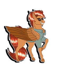 Size: 2644x2905 | Tagged: safe, artist:inisealga, oc, oc only, pegasus, pony, clothes, collared shirt, commission, folded wings, high res, male, pegasus oc, shirt, simple background, smug, solo, stallion, sticker, sticker pack, sticker set, white background, wings