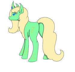 Size: 1259x1210 | Tagged: safe, artist:lord atlantean, oc, oc only, oc:white rosa, pony, female, looking at you, looking back, looking back at you, mare, rear view, simple background, solo, white background