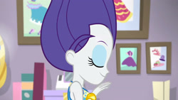Size: 3410x1920 | Tagged: safe, screencap, rarity, do it for the ponygram!, equestria girls, g4, my little pony equestria girls: better together, bracelet, eyes closed, female, jewelry, rarity peplum dress, smiling, solo