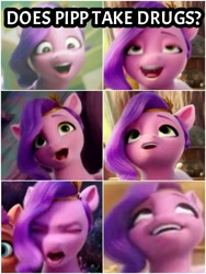 Size: 1500x1999 | Tagged: safe, edit, edited screencap, screencap, pipp petals, sunny starscout, pegasus, pony, g5, my little pony: a new generation, 3d, ahegao, faic, female, implied drug use, mare, open mouth, pipp petals is best facemaker, uvula