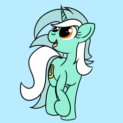 Size: 2000x2000 | Tagged: safe, artist:dafiltafish, lyra heartstrings, pony, unicorn, g4, blue background, high res, simple background, solo