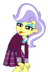 Size: 695x1040 | Tagged: safe, edit, edited screencap, screencap, upper crust, equestria girls, equestria girls series, g4, rollercoaster of friendship, :p, background removed, clothes, crystal prep academy uniform, not a vector, school uniform, simple background, solo, tongue out, transparent background