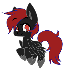 Size: 1740x1905 | Tagged: safe, oc, oc only, oc:shadow sky, pegasus, pony, cute, eyebrows, eyebrows visible through hair, nose wrinkle, red and black oc, red eyes, simple background, smiling, solo, transparent background