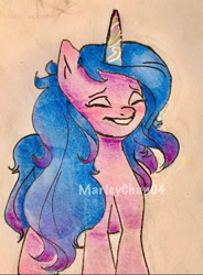 Size: 551x748 | Tagged: safe, artist:marley-chan04, izzy moonbow, pony, g5, solo, traditional art