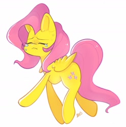 Size: 1512x1532 | Tagged: safe, artist:haichiroo, fluttershy, pegasus, pony, g4, blushing, crying, cute, daaaaaaaaaaaw, frown, shyabetes, solo, spread wings, teary eyes, wings