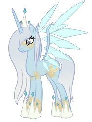 Size: 1500x2000 | Tagged: safe, artist:magicpebbles, oc, oc only, oc:clarity, alicorn, pony, artificial wings, augmented, mechanical wing, simple background, solo, transparent background, wings