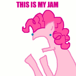 Size: 500x500 | Tagged: safe, artist:askpinkiepieandfriends, pinkie pie, earth pony, pony, g4, animated, female, flailing, gif, mare, open mouth, simple background, solo, white background