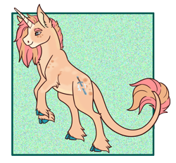 Size: 1950x1800 | Tagged: safe, artist:misskanabelle, oc, oc only, pony, unicorn, cloven hooves, ear fluff, hoof fluff, horn, leonine tail, rearing, simple background, solo, transparent background, unicorn oc