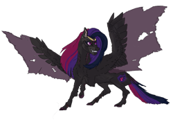 Size: 1099x761 | Tagged: safe, artist:penrosa, oc, oc only, pegasus, pony, female, mare, pegasus oc, raised hoof, simple background, solo, torn wings, transparent background, two toned wings, wings