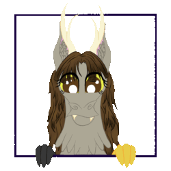 Size: 1000x1000 | Tagged: safe, artist:diamond06mlp, oc, oc only, draconequus, animated, bust, draconequus oc, ear fluff, eyelashes, female, forked tongue, gif, signature, simple background, solo, tongue out, transparent background