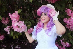 Size: 1080x720 | Tagged: safe, artist:sarahndipity cosplay, sweetie belle, human, g4, clothes, cosplay, costume, flower, irl, irl human, photo