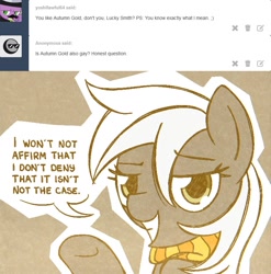Size: 800x810 | Tagged: safe, artist:rangelost, oc, oc only, oc:lucky smith, earth pony, pony, ask, ask lucky smith, solo, tumblr