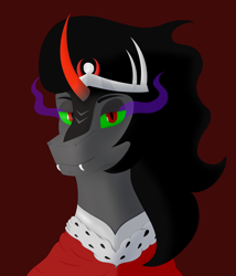 Size: 1200x1399 | Tagged: safe, artist:drakang, king sombra, pony, unicorn, g4, bust, crystal empire, dark, male, portrait, solo, sombra eyes, stallion