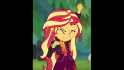 Size: 1280x720 | Tagged: safe, edit, edited screencap, editor:grapefruitface, screencap, sound edit, sunset shimmer, equestria girls, g4, my little pony equestria girls: better together, wake up!, wake up!: pinkie pie, animated, dancing, eyes closed, faic, female, looped, music, new order, smiling, smirk, solo, song, sound, sugar rush, true faith, webm, youtube link