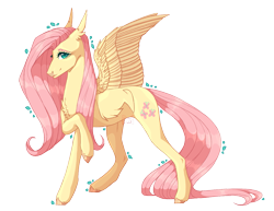 Size: 1303x1007 | Tagged: safe, artist:luuny-luna, fluttershy, pegasus, pony, g4, hoof on chest, raised hoof, simple background, solo, transparent background