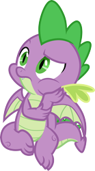 Size: 3000x5403 | Tagged: safe, artist:cloudy glow, spike, dragon, g4, the last laugh, .ai available, fangs, male, simple background, sitting, solo, transparent background, vector, winged spike, wings