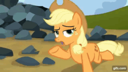 Size: 640x360 | Tagged: safe, screencap, applejack, spike, dragon, earth pony, pony, season 3, spike at your service, animated, appleblimp, applejack's hat, bellows, cartoon physics, cowboy hat, female, gif, gifs.com, hat, inflation, male, mare, open mouth, open smile, smiling, spherical inflation