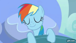Size: 640x360 | Tagged: safe, screencap, pinkie pie, rainbow dash, earth pony, pegasus, pony, g4, season 7, secrets and pies, animated, bell, duo, duo female, eyes closed, female, gif, gifs.com, mare, open mouth, smiling