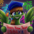 Size: 1000x1000 | Tagged: safe, artist:kimmyartmlp, oc, oc only, oc:kimmy art, pegasus, pony, 2022, female, fireworks, graduation cap, happy new year, hat, holiday, pegasus oc, sign, smiling, solo, watermark