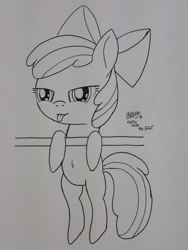 Size: 768x1024 | Tagged: safe, artist:ttpercent, apple bloom, earth pony, pony, g4, :p, female, filly, foal, sketch, tongue out