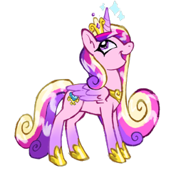 Size: 640x666 | Tagged: safe, artist:phobohobo, princess cadance, alicorn, pony, g4, female, gradient, jewelry, looking up, regalia, simple background, smiling, solo, sparkles, tiara, transparent background