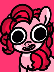 Size: 1620x2160 | Tagged: safe, artist:dearko25, pinkie pie, earth pony, pony, g4, female, open mouth, pink background, simple background, solo