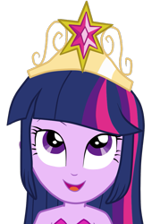Size: 759x1061 | Tagged: safe, artist:alejamoreno-brony, twilight sparkle, equestria girls, equestria girls (movie), bare shoulders, big crown thingy, element of magic, jewelry, regalia, simple background, sleeveless, solo, strapless, transparent background, vector