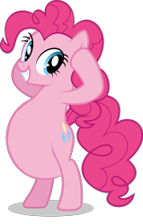 Size: 1042x1635 | Tagged: dead source, safe, artist:mlpfan3991, artist:sinkbon, edit, vector edit, pinkie pie, earth pony, pony, g4, read it and weep, belly, big belly, bipedal, female, simple background, solo, stuffed belly, transparent background, vector