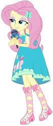 Size: 566x1353 | Tagged: safe, artist:rupahrusyaidi, edit, editor:lonely fanboy48, vector edit, fluttershy, equestria girls, g4, my little pony equestria girls: better together, eyeshadow, feet, female, grin, lace sandals, lidded eyes, makeup, microphone, simple background, smiling, solo, transparent background, vector