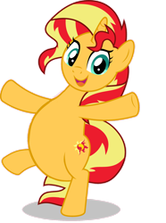 Size: 1280x1723 | Tagged: safe, artist:jhayarr23, artist:mlpfan3991, edit, vector edit, sunset shimmer, pony, unicorn, equestria girls, equestria girls specials, g4, my little pony equestria girls: mirror magic, belly, big belly, bipedal, bipedal leaning, female, leaning, simple background, solo, standing, standing on one leg, stuffed belly, transparent background, vector