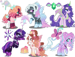 Size: 4500x3400 | Tagged: safe, artist:gihhbloonde, artist:meimisuki, oc, oc only, oc:alluring storm, alicorn, dracony, dragon, earth pony, hybrid, pegasus, pony, unicorn, adoptable, alicorn oc, armor, base used, bow, broken horn, choker, clothes, earth pony oc, eyelashes, eyeshadow, female, food, hair bow, hoof fluff, horn, interspecies offspring, jelly, magical lesbian spawn, makeup, mare, multicolored hair, offspring, open mouth, pale belly, parent:aria blaze, parent:cheese sandwich, parent:fluttershy, parent:pinkie pie, parent:pound cake, parent:princess flurry heart, parent:rainbow dash, parent:rarity, parent:spike, parent:tempest shadow, parent:thunderlane, parent:twilight sparkle, parents:ariashy, parents:cheesepie, parents:sparity, parents:tempestlight, parents:thunderdash, prosthetic horn, prosthetics, raised hoof, simple background, smiling, socks, sweater, tail, tail bow, transparent background, unicorn oc, unshorn fetlocks, wings