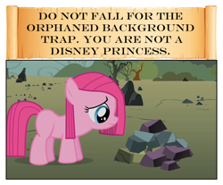 Size: 612x507 | Tagged: safe, artist:newbiespud, edit, edited screencap, screencap, pinkie pie, earth pony, pony, comic:friendship is dragons, g4, the cutie mark chronicles, comic, female, filly, filly pinkie pie, foal, pinkamena diane pie, rock, screencap comic, solo, younger