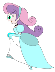 Size: 1024x1337 | Tagged: safe, artist:rarity525, sweetie belle, equestria girls, g4, cinderella, clothes, dress, evening gloves, glass slipper (footwear), glass slippers, gloves, gown, long gloves, princess costume, simple background, solo, transparent background