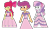 Size: 1024x597 | Tagged: safe, artist:rarity525, apple bloom, scootaloo, sweetie belle, equestria girls, g4, clothes, cutie mark crusaders, dress, scootaloo also dresses in style, simple background, transparent background