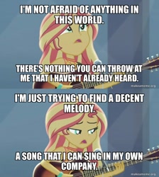 Size: 800x892 | Tagged: safe, edit, edited screencap, screencap, sunset shimmer, equestria girls, g4, let it rain, my little pony equestria girls: better together, caption, image macro, text, u2