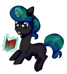 Size: 1685x1837 | Tagged: safe, artist:kaikururu, oc, oc only, pony, unicorn, book, glowing, glowing horn, horn, magic, simple background, solo, starry eyes, telekinesis, transparent background, unicorn oc, wingding eyes