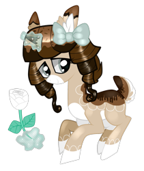 Size: 1357x1605 | Tagged: safe, artist:kaikururu, oc, oc only, pony, unicorn, bow, glowing, glowing horn, hair bow, horn, magic, simple background, solo, telekinesis, transparent background, unicorn oc